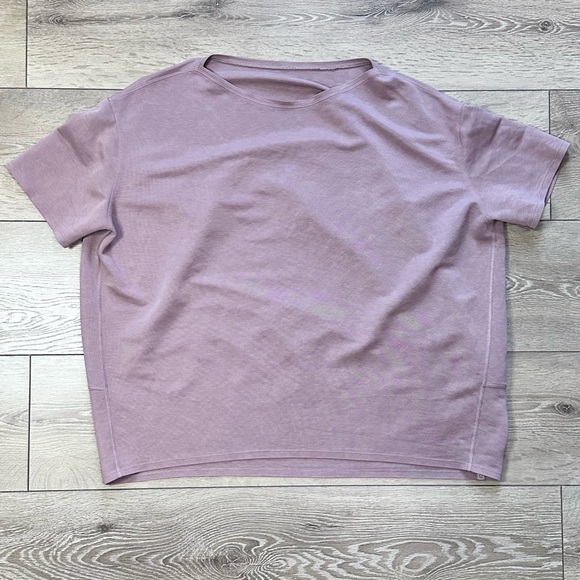 Lululemon Pique Knit Back In Action Short Sleeve Top Twilight Rose *No Size Tag* - Picture 8 of 16